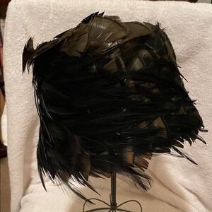 VINTAGE Feathered Hat